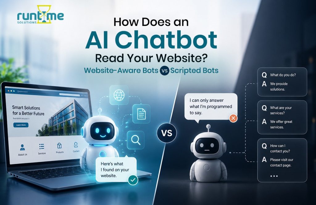 How does an AI Chatbot ‘Read’ Your Site? Scripted bots vs. Website-Aware Bots